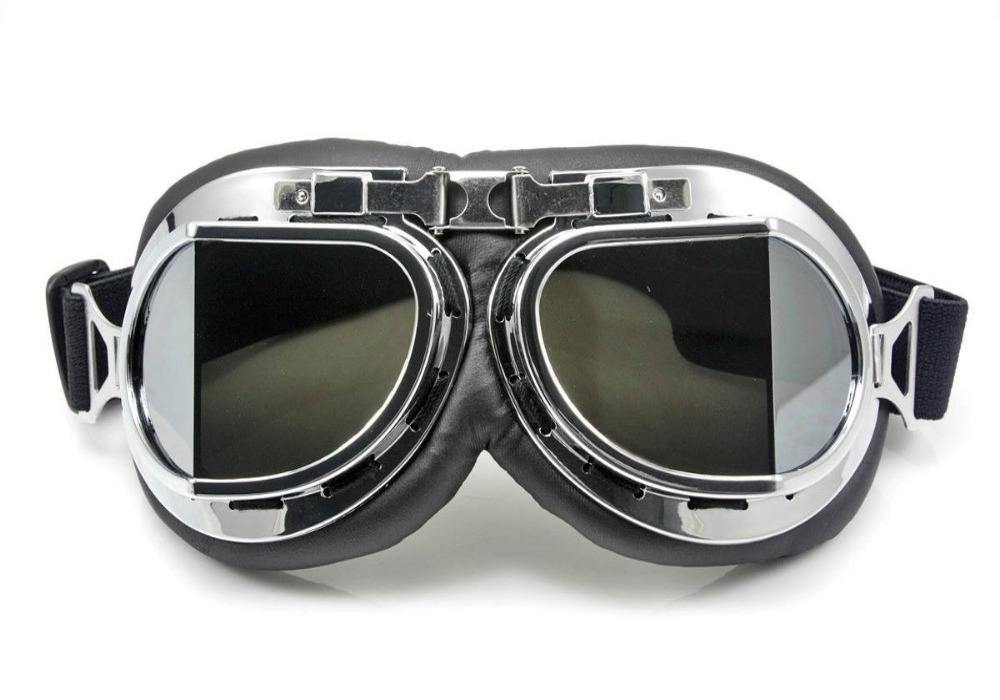 biker custom harley lunette 1204 Noir Maltese Cross Goggles for Motorcycle