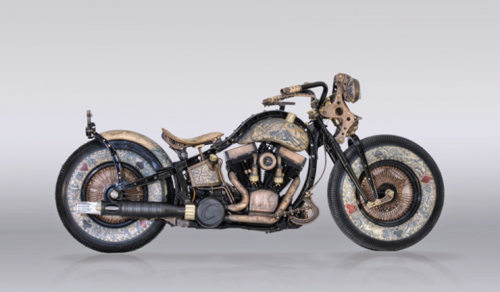  Custom: Tattoed motorcycle ” The Recidivist ” by Game Over Cycles
