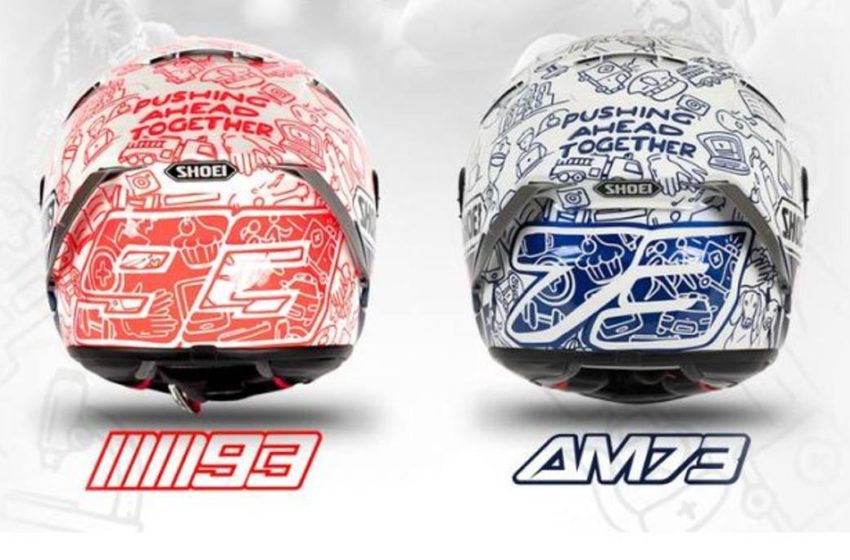  Marc and Alex Marquez unveil two new Shoei helmets