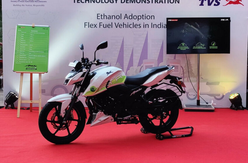  TVS Motor Company demonstrated Apache 160-4V with Flex Fuel Technology