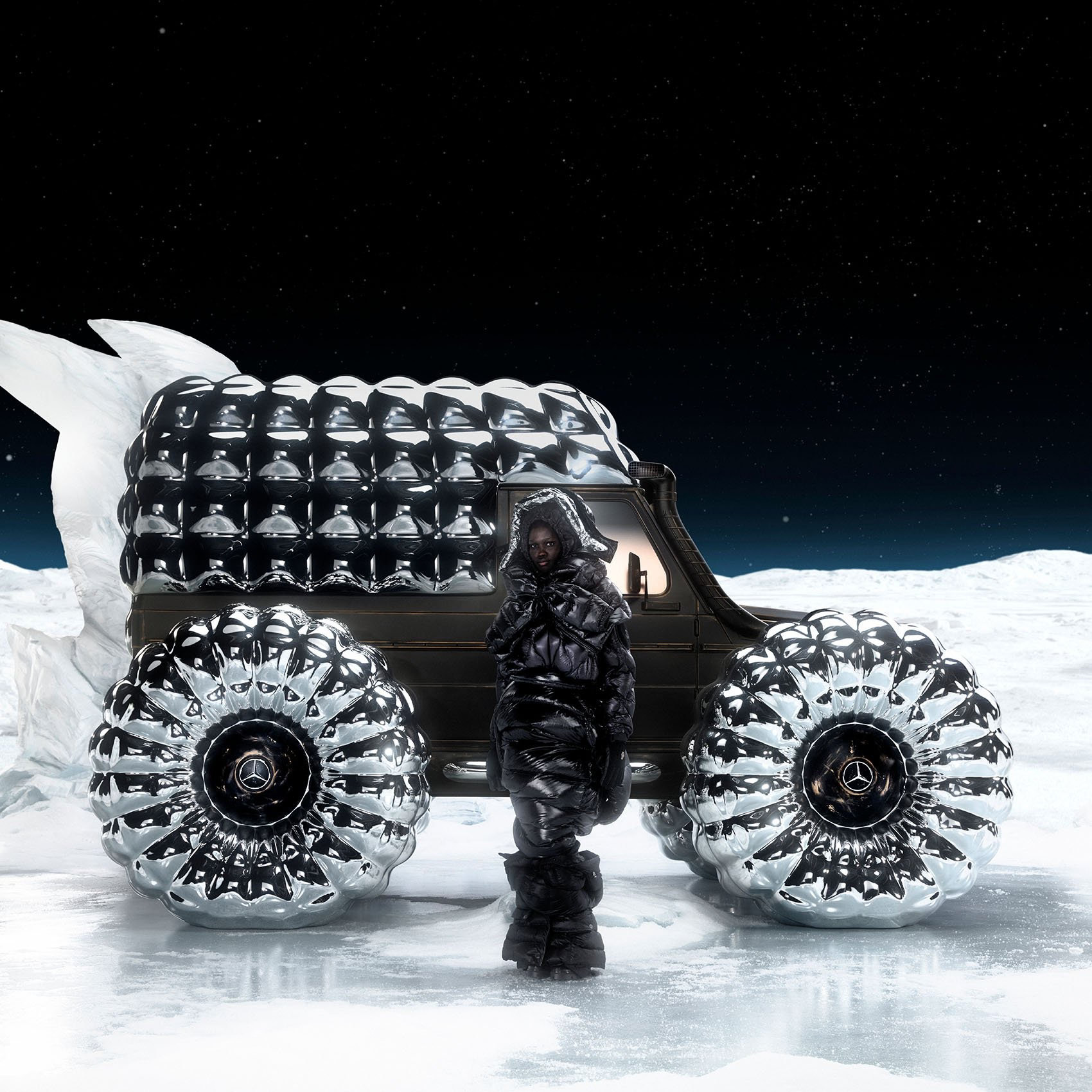 Mercedes-Benz and Moncler have joined forces .Mercedes-Benz